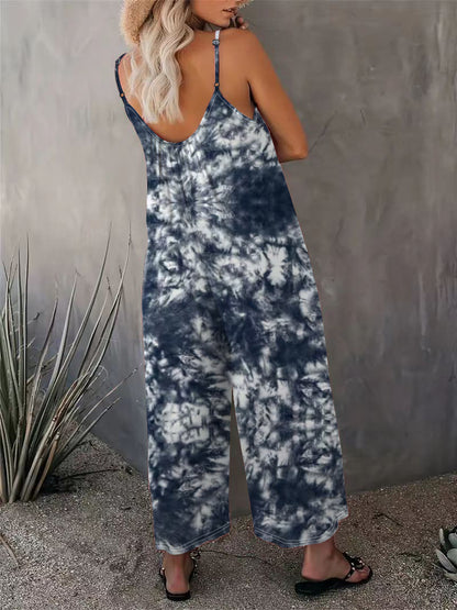 2025 Summer New Women's Casual Ladies' Strap Jumpsuit Pants New Printed Sleeveless Romper for Women