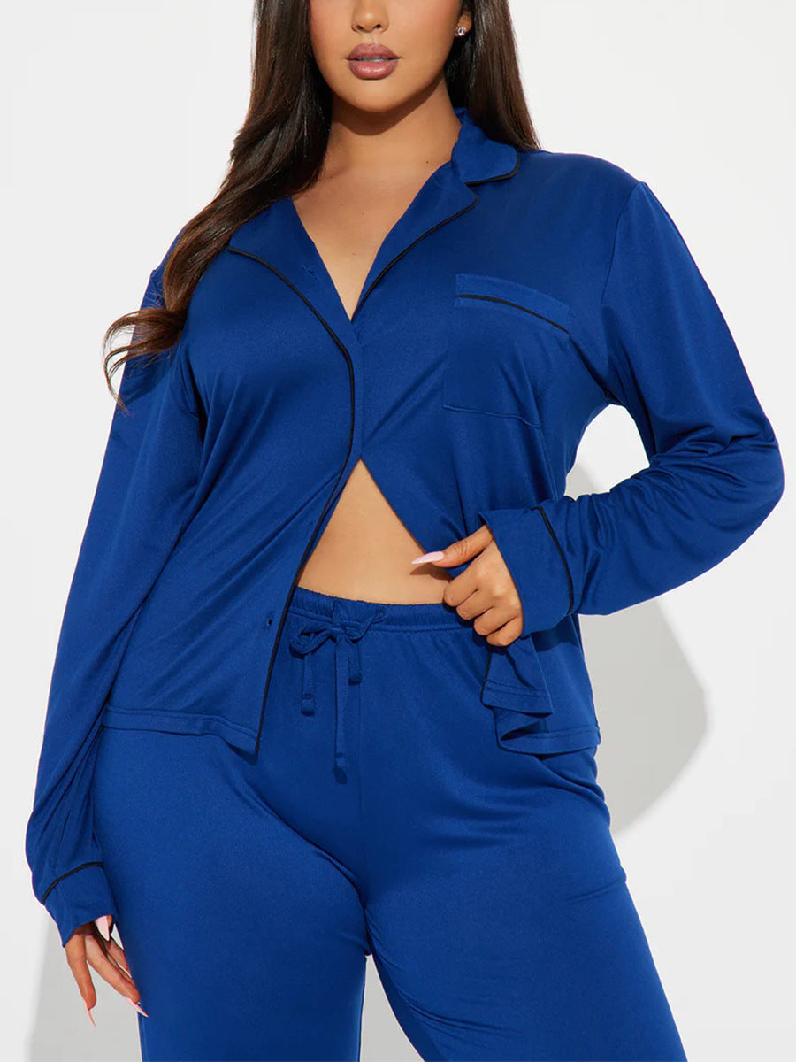 Modal Pajama Set, Long Sleeve Button Down Shirt and Pajama Pants, Sleepwear for Women - Seldom Seen Styles