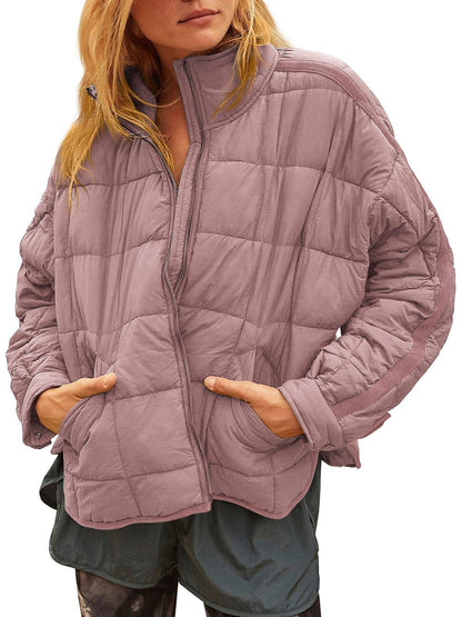 Womens Quilted Puffer Jackets Lightweight Zipper Short Padded Coat With Pockets - Seldom Seen Styles
