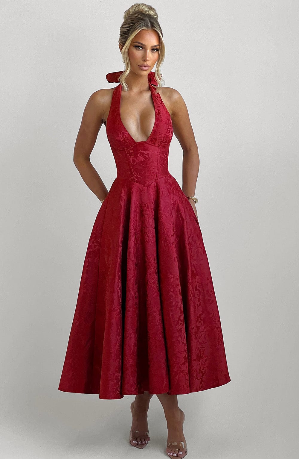 Effie Midi Dress - Red - Seldom Seen Styles