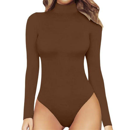 Women's Sexy Square Neck Bodysuit Long Sleeve Double Lined Shirt Tops