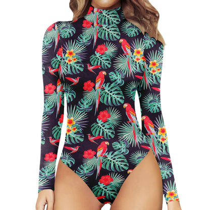 Women's Sexy Square Neck Bodysuit Long Sleeve Double Lined Shirt Tops