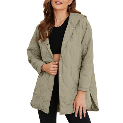 Puffer Jacket for Women,Lightweight Long Sleeve Button Hoodies Outerwear,Oversized Basic Casual Comfort Coats Tops,2025 Womenswear Fall Winter Outfits - Seldom Seen Styles