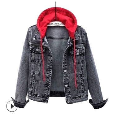 Women's Casual Denim Jacket, Long-sleeved Hooded Short Denim Coat with a detachable hood, suitable for spring and autumn as well as any occasion. - Seldom Seen Styles