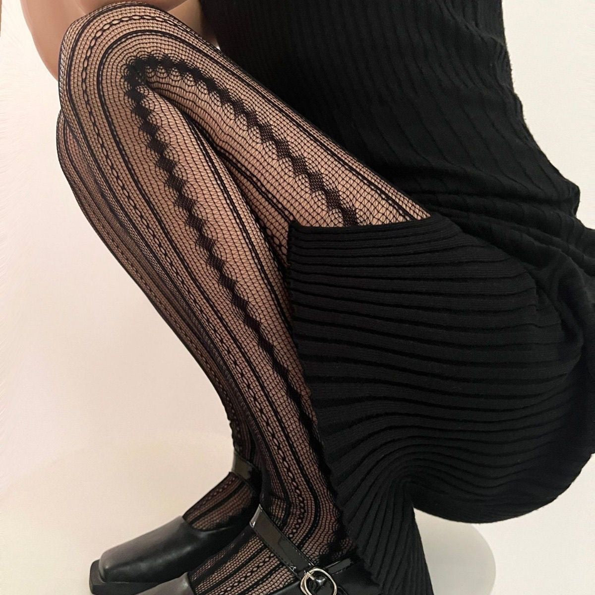 Spring and Autumn Striped Dark Red Millennium Hot-Selling Slimming Stockings Retro Dark Pattern Hot Girl Versatile Thin Pantyhose - Seldom Seen Styles