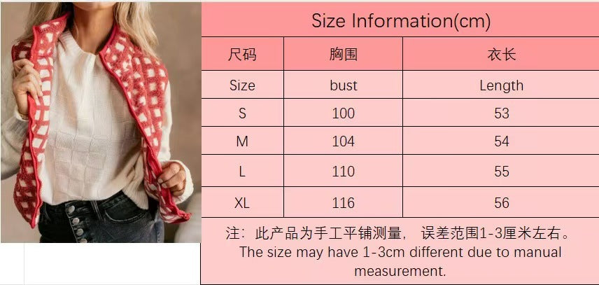 Womens Checkered Sherpa Vest Sleeveless Fleece Jacket High Neck Zip Up Plaid Gilet with Chest Pocket - Seldom Seen Styles