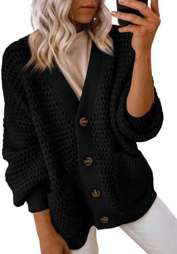 Women's 2024 Fashion Casual Open Front Long Sleeve Chunky Knit Cardigans Sweaters Outerwear Coats - Seldom Seen Styles