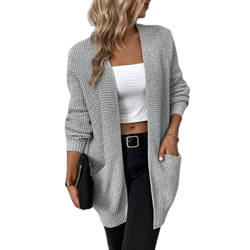 Women's Cardigans Lightweight Casual Lightweight Open Front Cardigan Long Sleeve Sweaters with Pockets - Seldom Seen Styles