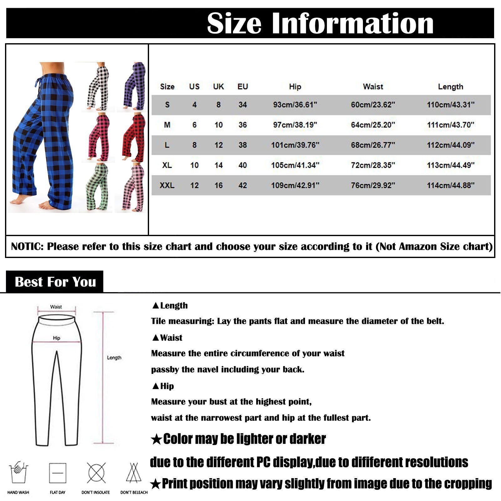 Women's Plaid Pyjama Bottoms Fleece Checked Pjs Pants Soft Drawstring Lounge Sleepwear for Ladies Women Sleep Bottoms for Fall & Winter - Seldom Seen Styles