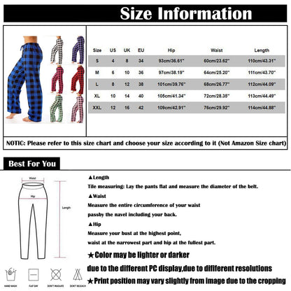 Women's Plaid Pyjama Bottoms Fleece Checked Pjs Pants Soft Drawstring Lounge Sleepwear for Ladies Women Sleep Bottoms for Fall & Winter