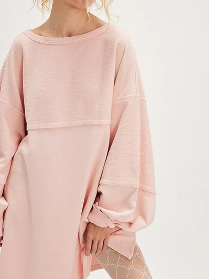 Women's Summer Loose T-Shirt Star Patch Long Sleeve Crew Neck Casual Tops Streetwear - Seldom Seen Styles