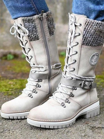 Mid tube square heel round toe martin boots - Seldom Seen Styles