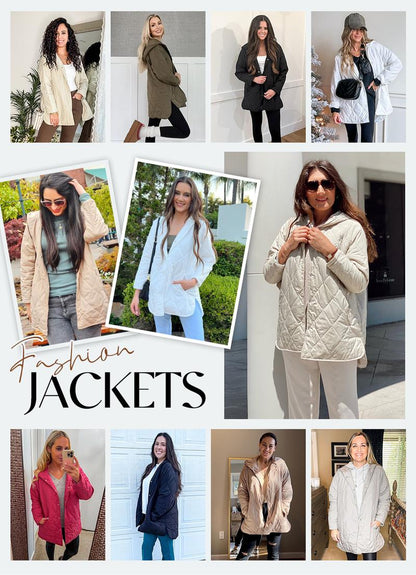 Puffer Jacket for Women,Lightweight Long Sleeve Button Hoodies Outerwear,Oversized Basic Casual Comfort Coats Tops,2025 Womenswear Fall Winter Outfits - Seldom Seen Styles