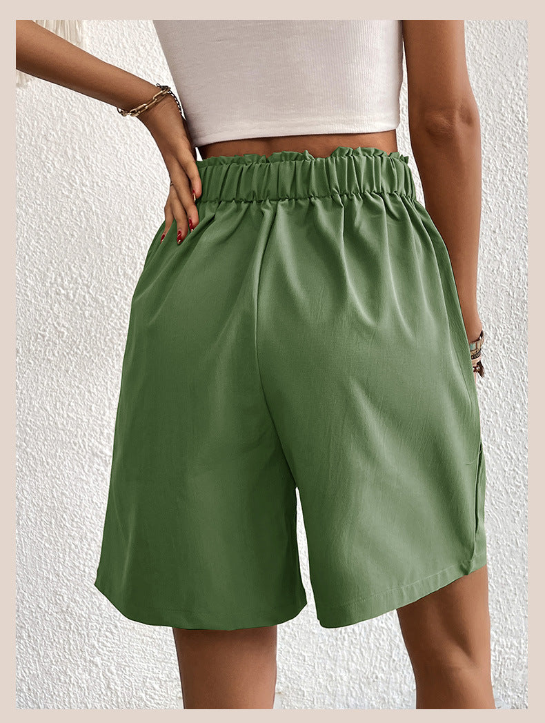 Womens Shorts Dressy Casual 2025 Trendy Summer Elastic High Waisted Pleated Side Slit Business Work Shorts Pockets