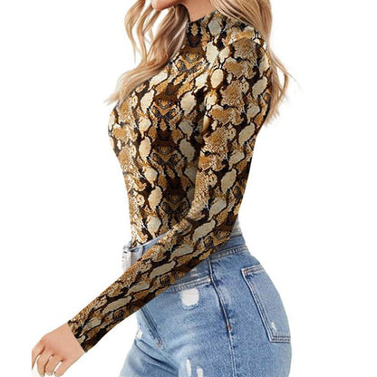 Women's Sexy Square Neck Bodysuit Long Sleeve Double Lined Shirt Tops