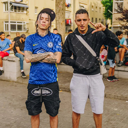 Corteiz RTW OG Alcatraz Cargo Shorts - Black / White