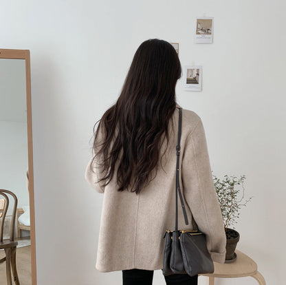 Short Wool Coats for Women Fall Winter Cropped Trench Coat Pea Coats Tweed Blazer Jacket