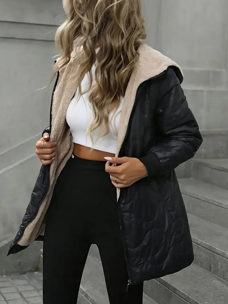 Women's casual cotton hooded jacket