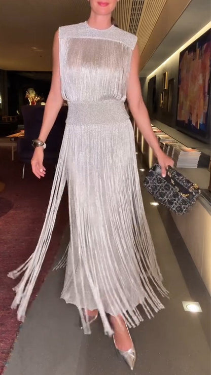 Women's Tassel Elegant Two-Piece Dress - Seldom Seen Styles