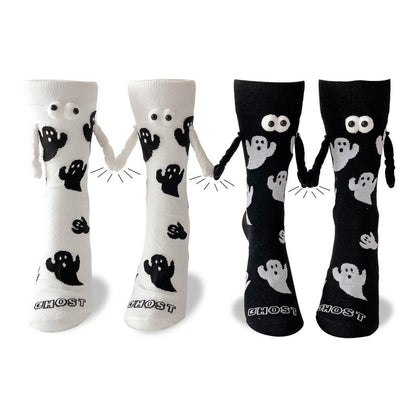 Ghost Halloween Couple Black and White Mid-tube Socks - Seldom Seen Styles