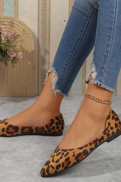 Women's Pointed Toe Leopard Flats - Seldom Seen Styles