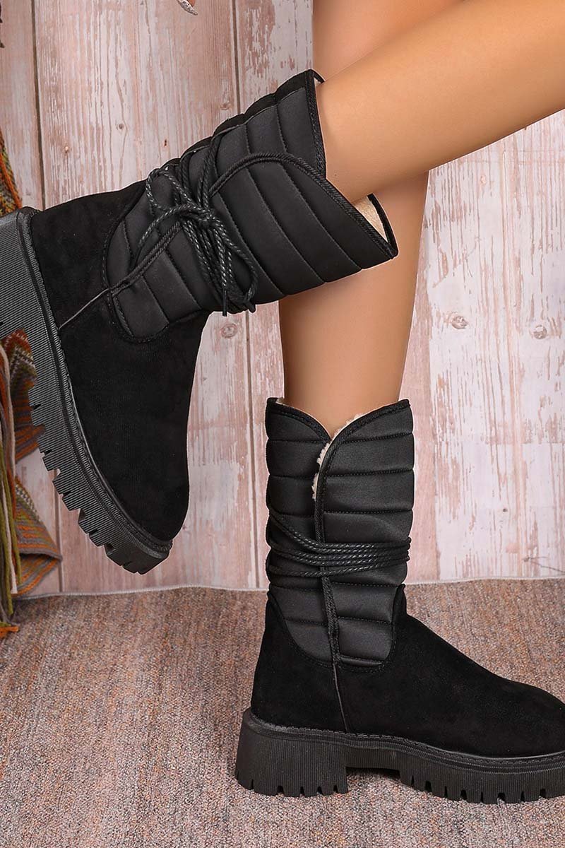 Women's fleece warm strap outer cotton boots - Seldom Seen Styles