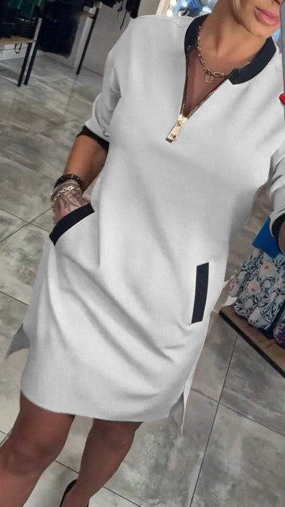 Women's Temperament Solid Color Mid-sleeve Dress - Seldom Seen Styles