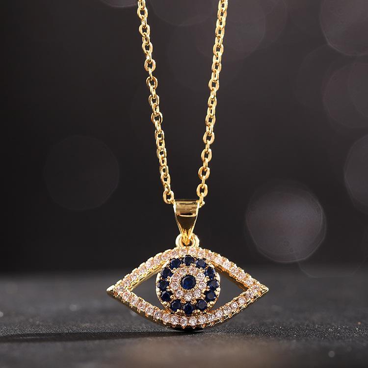 Colored Zircon Devil's Eye Necklace - Seldom Seen Styles