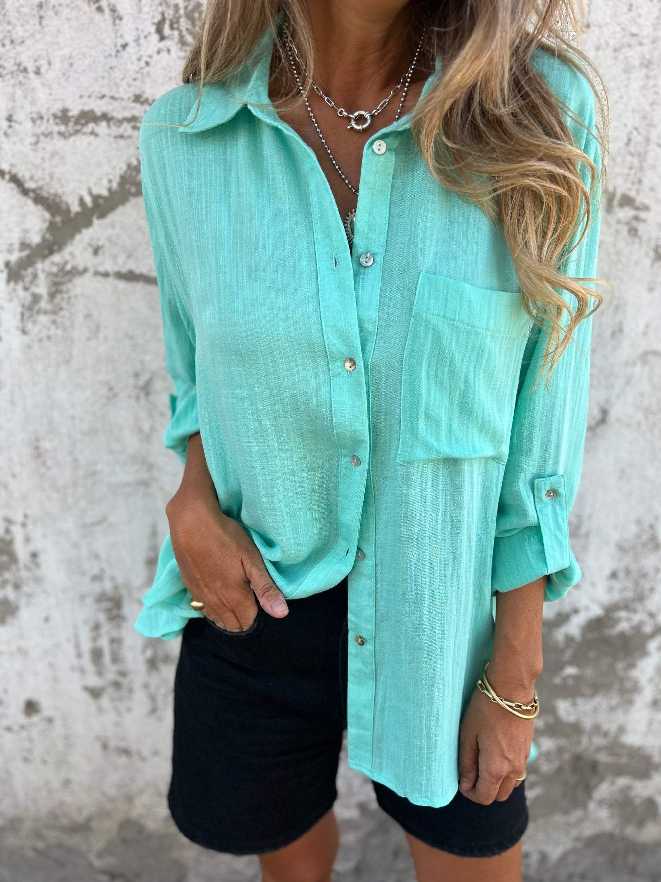 Cotton and Linen Lapel Shirt - Seldom Seen Styles