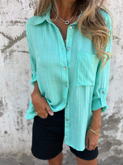 Cotton and Linen Lapel Shirt - Seldom Seen Styles