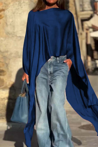 Women's Irregular Hem Satin Top - Seldom Seen Styles