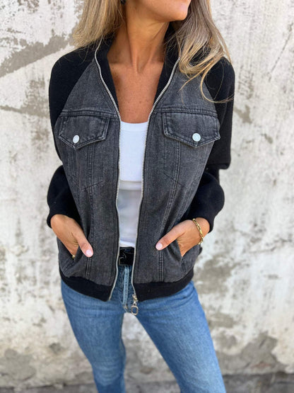 Casual V-neck Zipper Jacket - Seldom Seen Styles