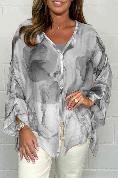 Printed Chiffon Shirt - Seldom Seen Styles