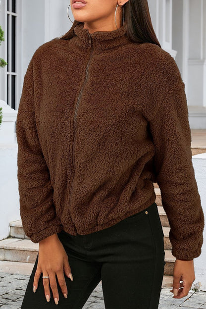 Women's Casual Plush Loose Warm Long-sleeved Cardigan Jacket - Seldom Seen Styles