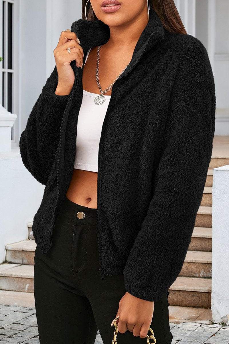 Women's Casual Plush Loose Warm Long-sleeved Cardigan Jacket - Seldom Seen Styles