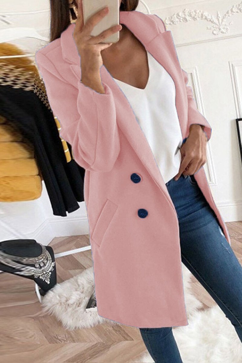 Women's Fashion Solid Color Suit Collar Slim Fit Women's Windbreaker Jacket - Seldom Seen Styles