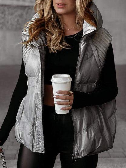 Women's Sleeveless Knitted Patchwork Cotton Vest Coat - Seldom Seen Styles