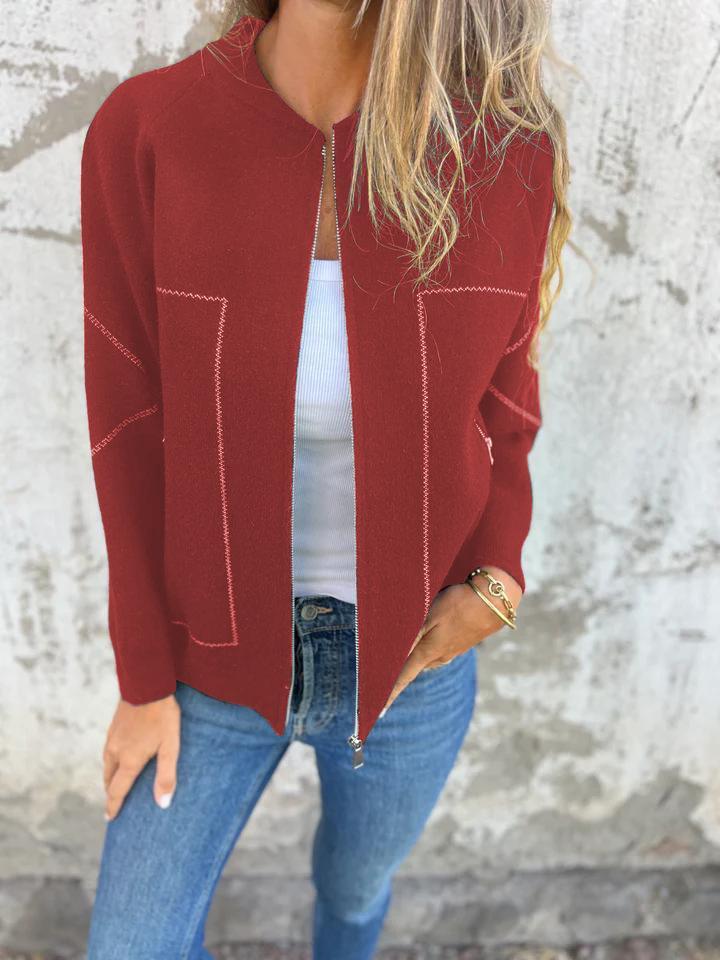 Casual Round Neck Zipper Thin Jacket - Seldom Seen Styles