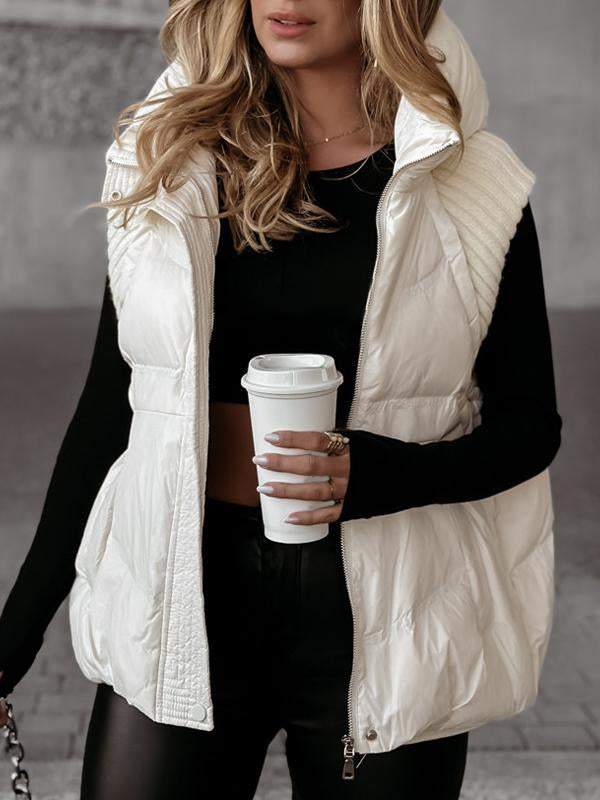 Women's Sleeveless Knitted Patchwork Cotton Vest Coat - Seldom Seen Styles