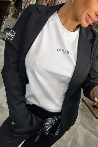 Women's Top Jacket & Elastic Pants Two-piece Set - Seldom Seen Styles