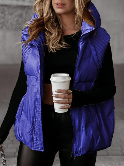 Women's Sleeveless Knitted Patchwork Cotton Vest Coat - Seldom Seen Styles