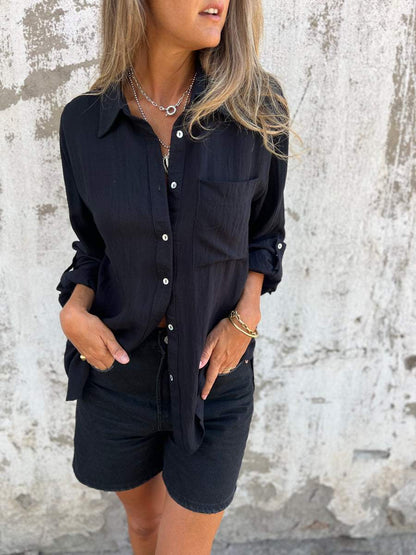 Cotton and Linen Lapel Shirt - Seldom Seen Styles