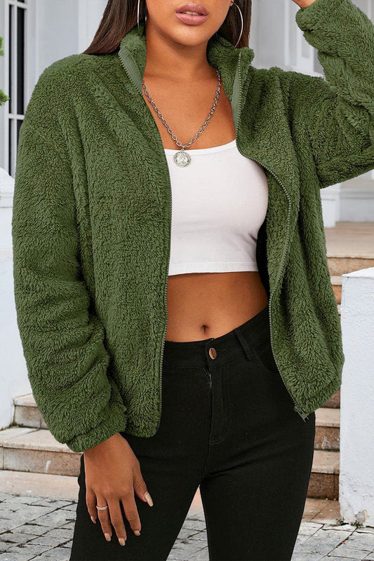 Women's Casual Plush Loose Warm Long-sleeved Cardigan Jacket - Seldom Seen Styles