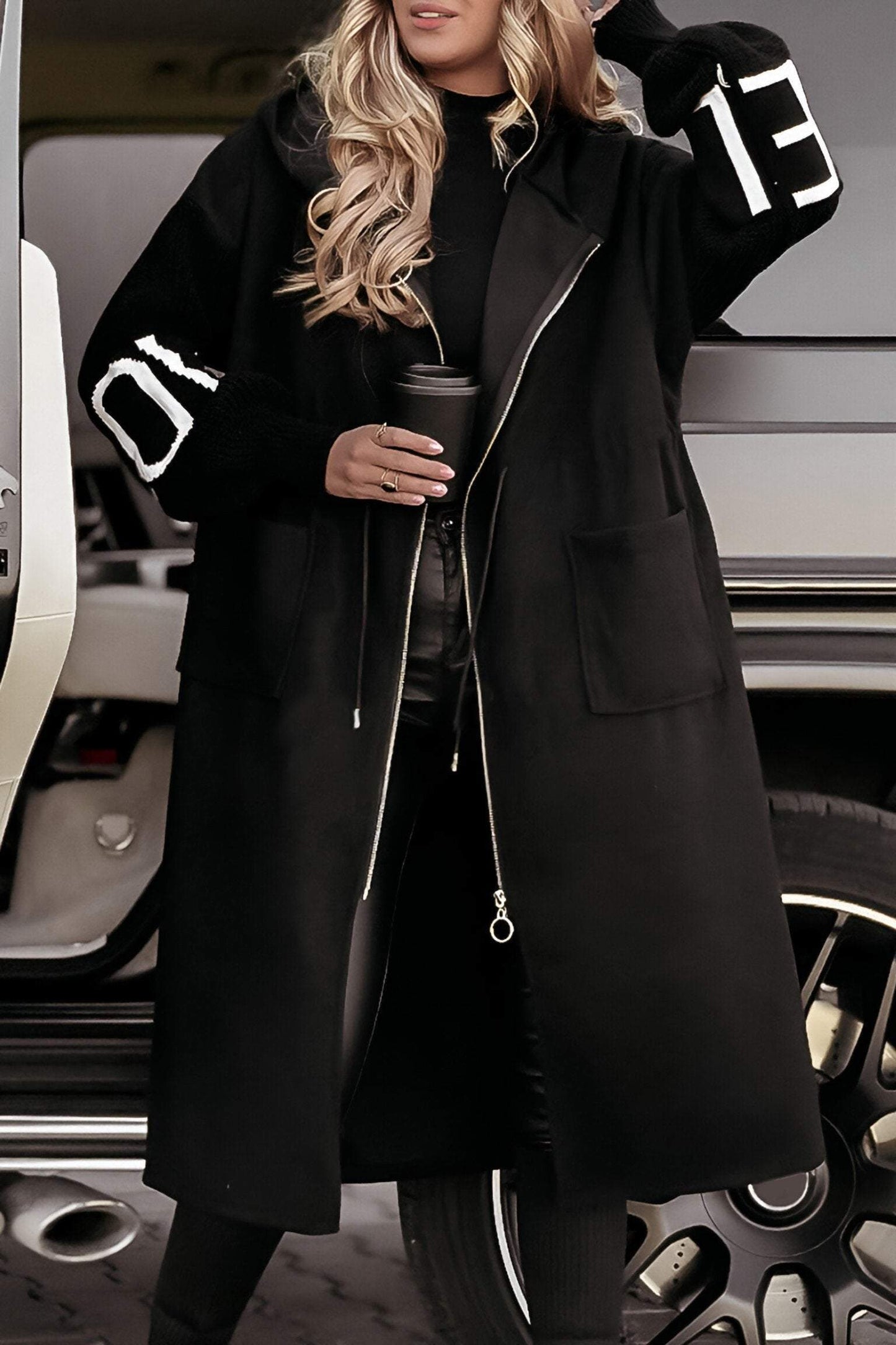 Women's Hooded Long Sleeve Knitted Sleeves Patchwork Casual Jacket - Seldom Seen Styles