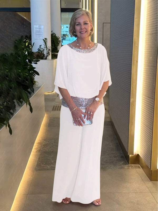 Women's chiffon sequin patchwork suit - Seldom Seen Styles