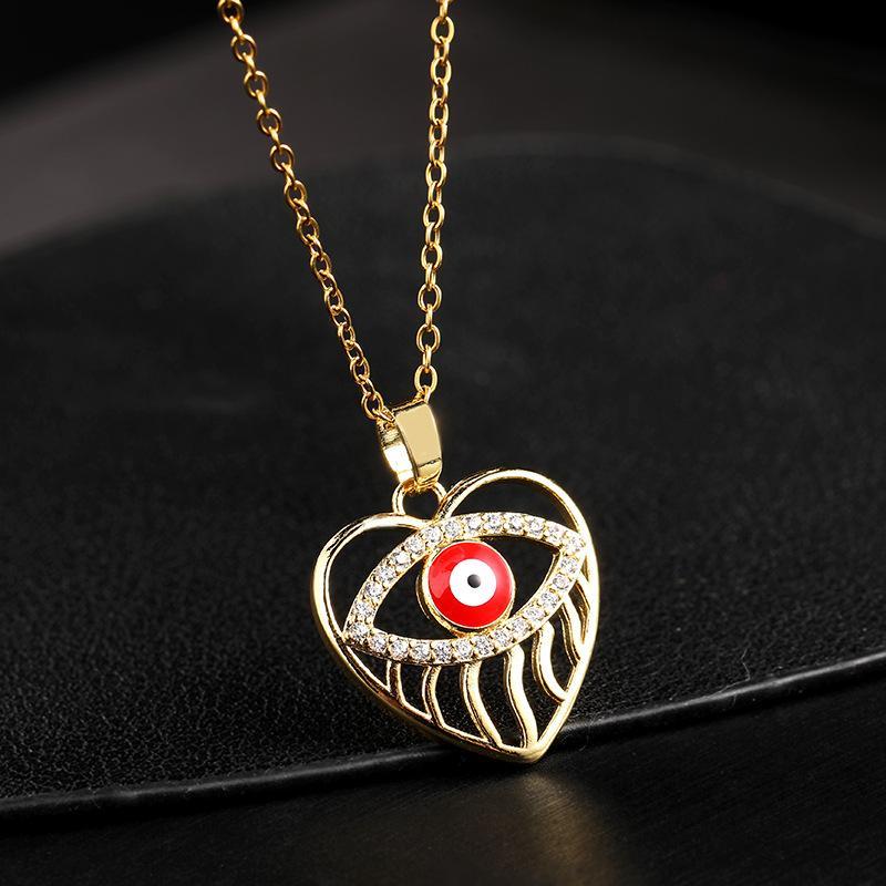 Colored Zircon Devil's Eye Necklace - Seldom Seen Styles