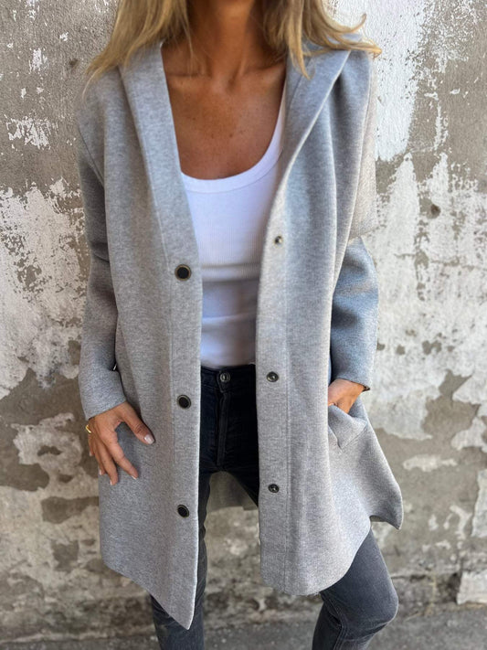 Casual Single Breasted Hooded Jacket - Seldom Seen Styles
