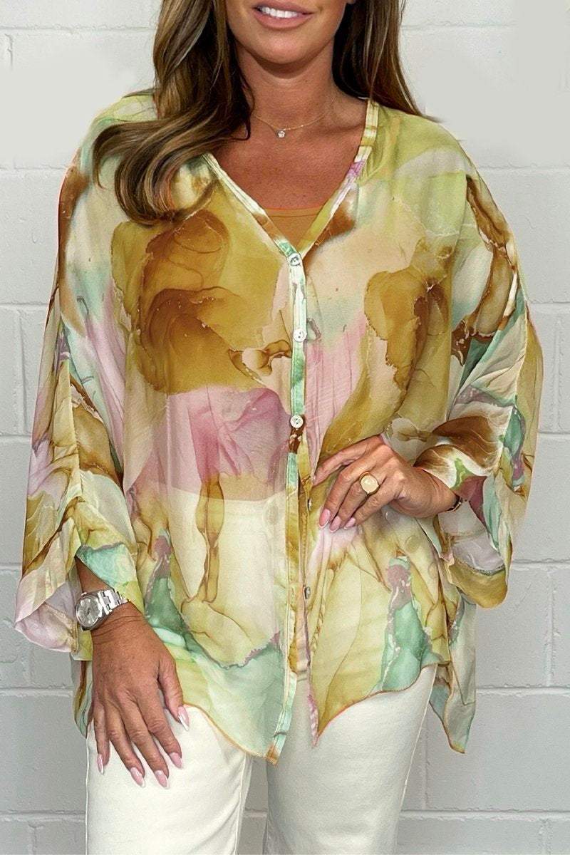 Printed Chiffon Shirt - Seldom Seen Styles