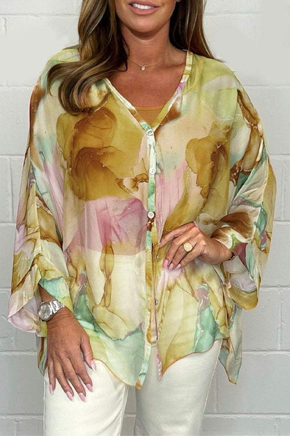 Printed Chiffon Shirt - Seldom Seen Styles