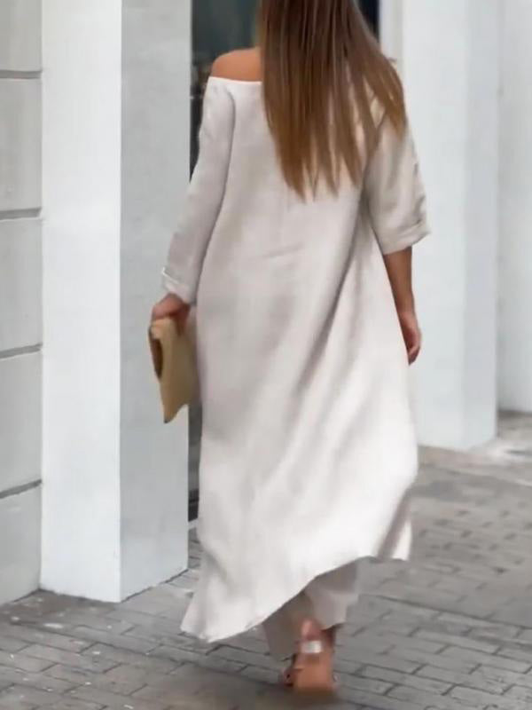 Fashionable women's solid color two-piece set - Seldom Seen Styles